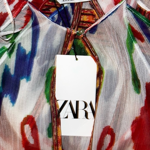 New Zara Printed Kaftan Dress Cover Up - Picture 11 of 15